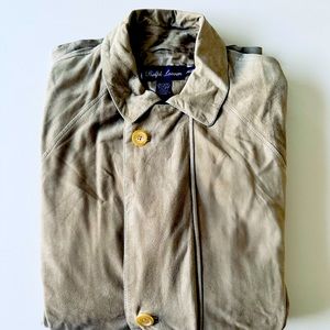 $1,750 Mens New Vintage Ralph Lauren PURPLE LABEL Goat Suede Cargo Jacket Medium